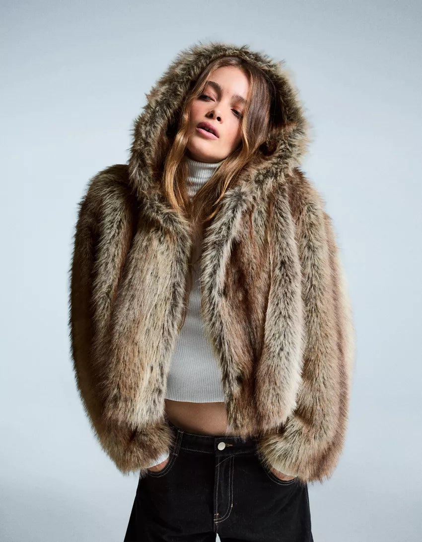 Hooded Fur Jacket